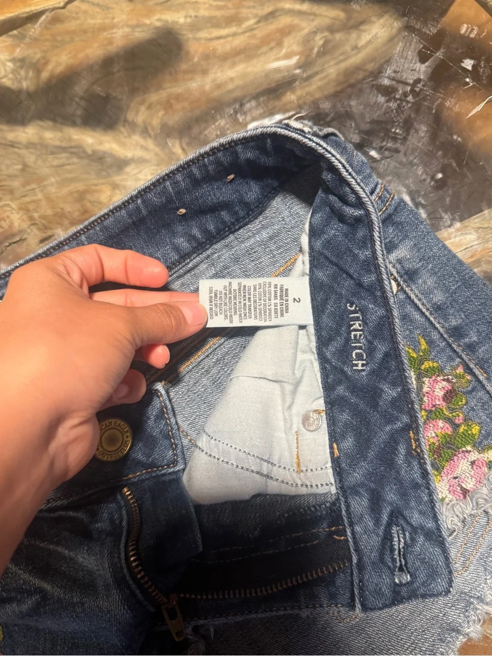American Eagle Outfitters Floral Embroidery Shorts